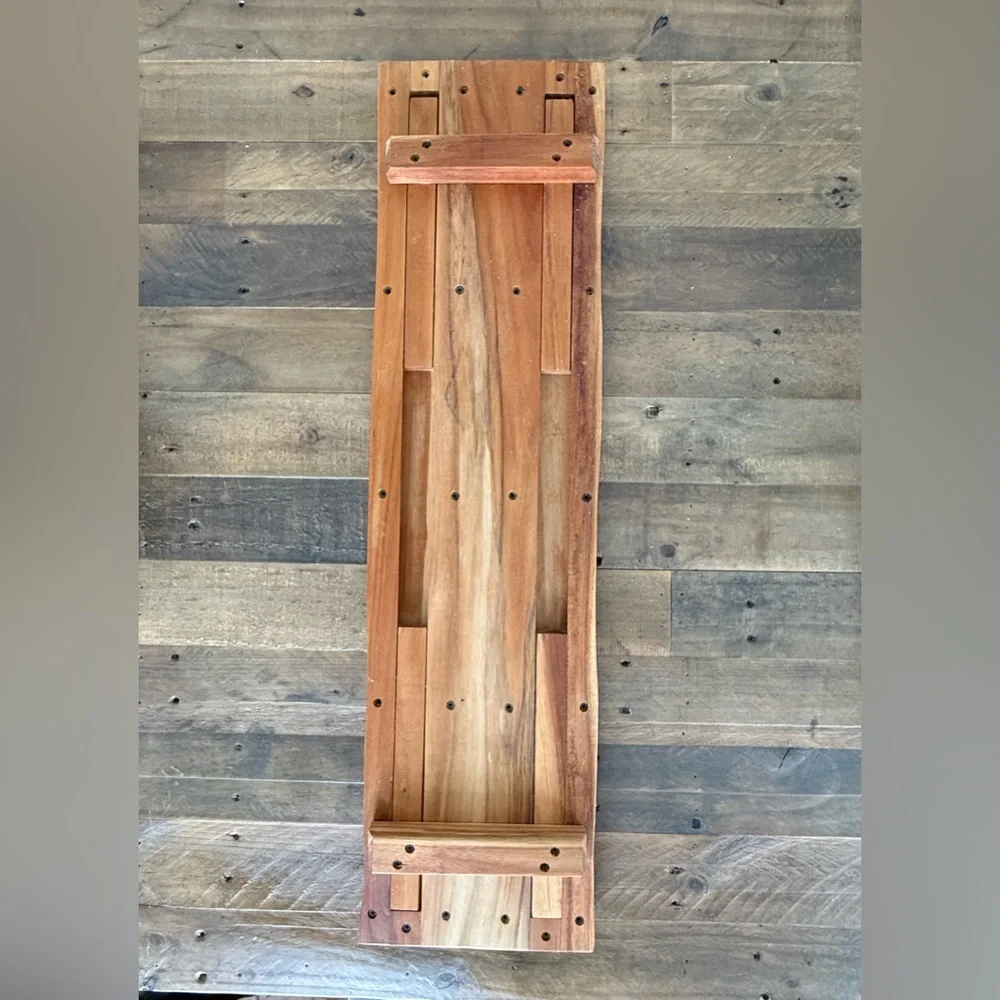 CB2 - live edge wood bath caddy